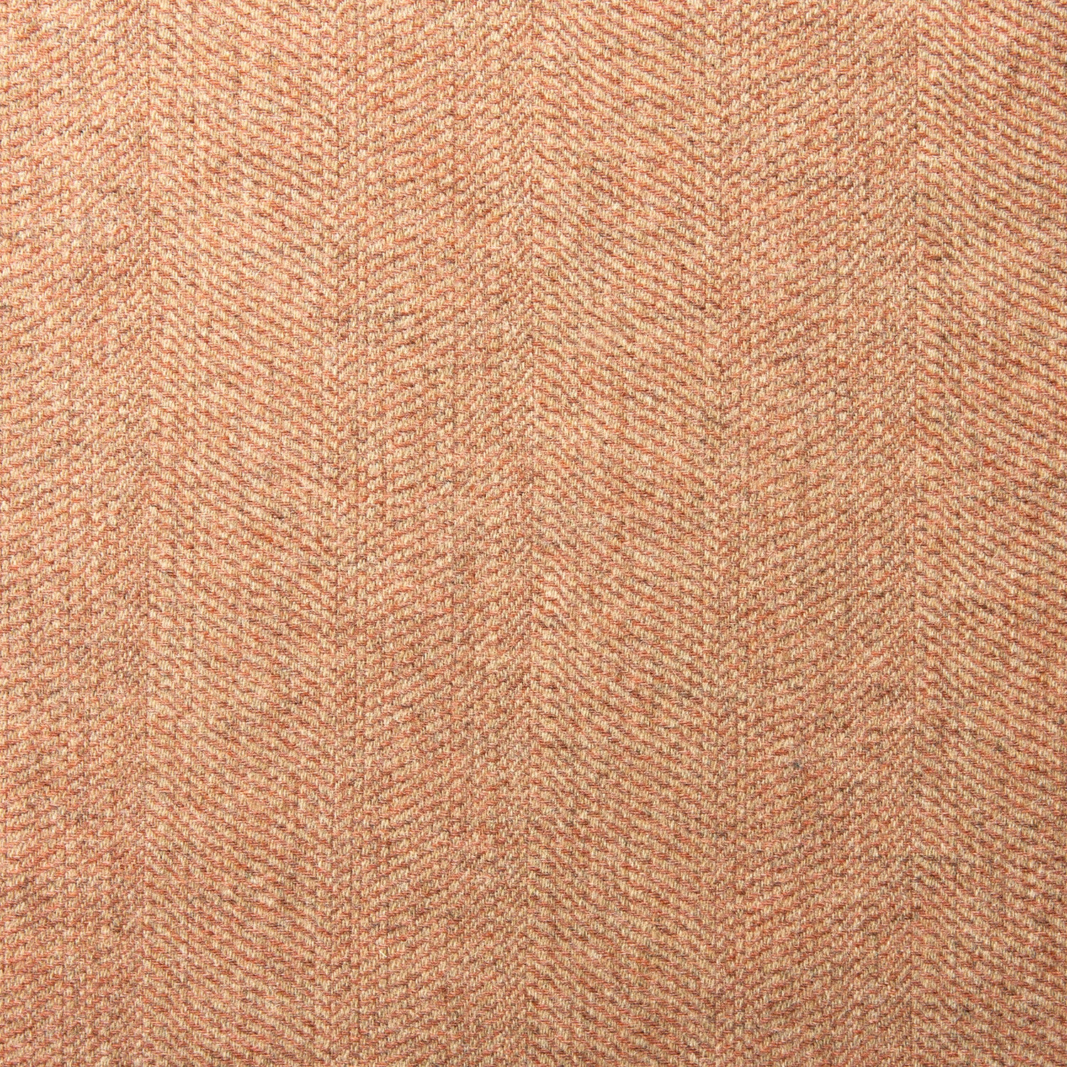 Sample of a classic herringbone woven fabric in orange.