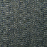 Sample of a classic herringbone woven fabric in blue.