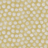 A linen printed with a subtle all-over repeat in yellow, cream and black