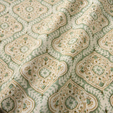 Linen print with a handcrafted feel in pale green
