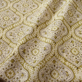 Linen print with a handcrafted feel in bronze