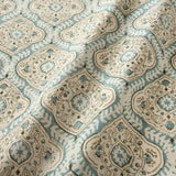 Linen print with a handcrafted feel in blue