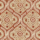 Linen print with a handcrafted feel in red