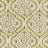 Linen print with a handcrafted feel in bronze