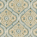 Linen print with a handcrafted feel in blue