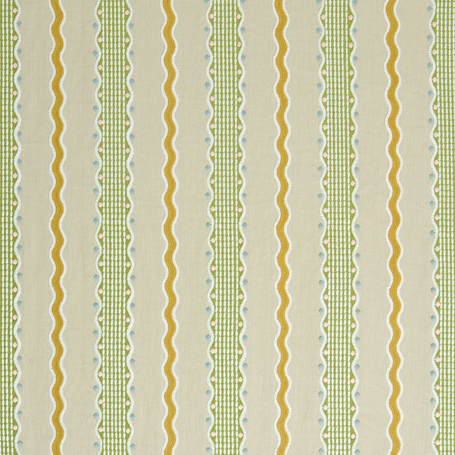 Hermia – Field | Embroidery Fabric by Linwood | Playful Stripe Linen
