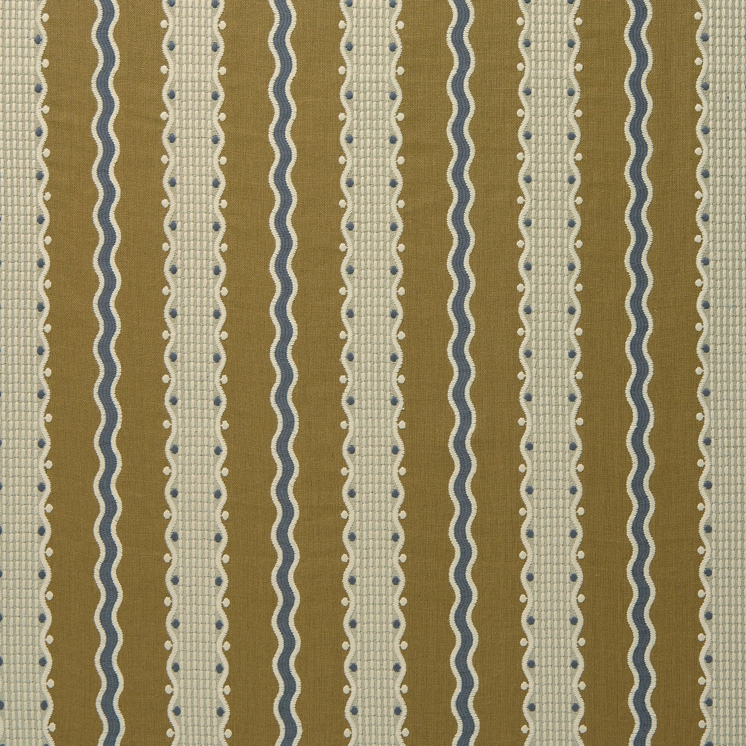 Hermia – Honey | Embroidery Fabric by Linwood | Playful Stripe Linen