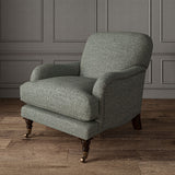 Woven grey coloured fabric on a chair
