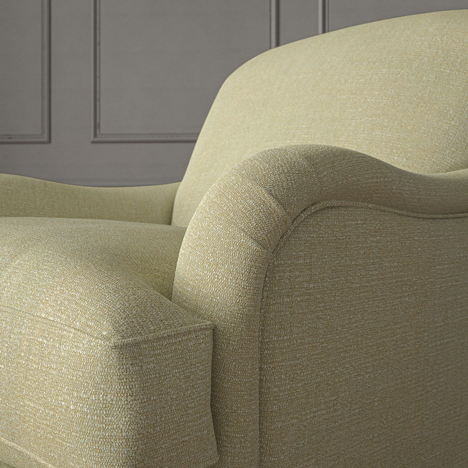 Woven cream coloured fabric on a chair