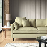 Woven cream coloured fabric on a sofa