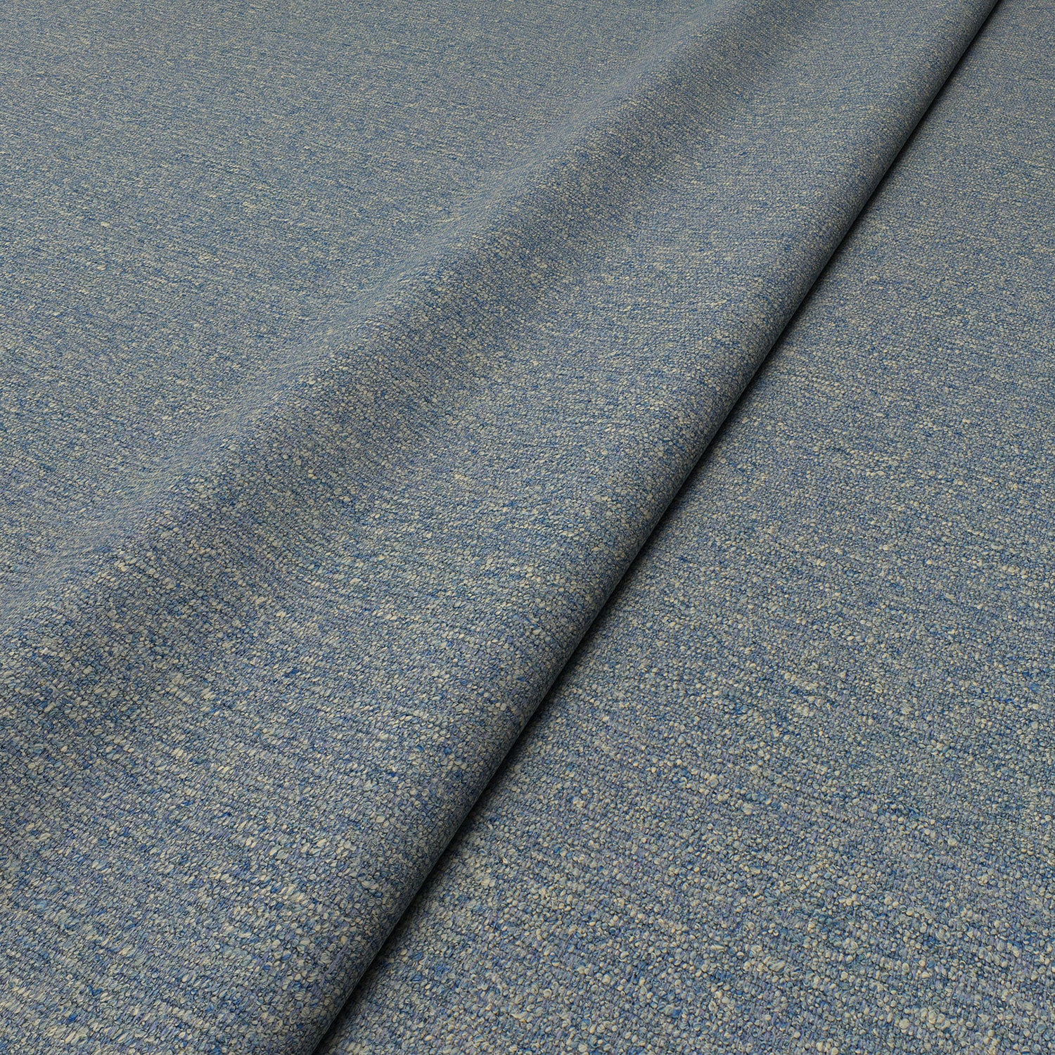 Woven blue coloured fabric sample