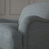 Woven blue coloured fabric on a chair
