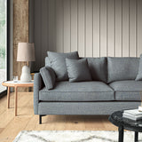Woven blue coloured fabric on a sofa