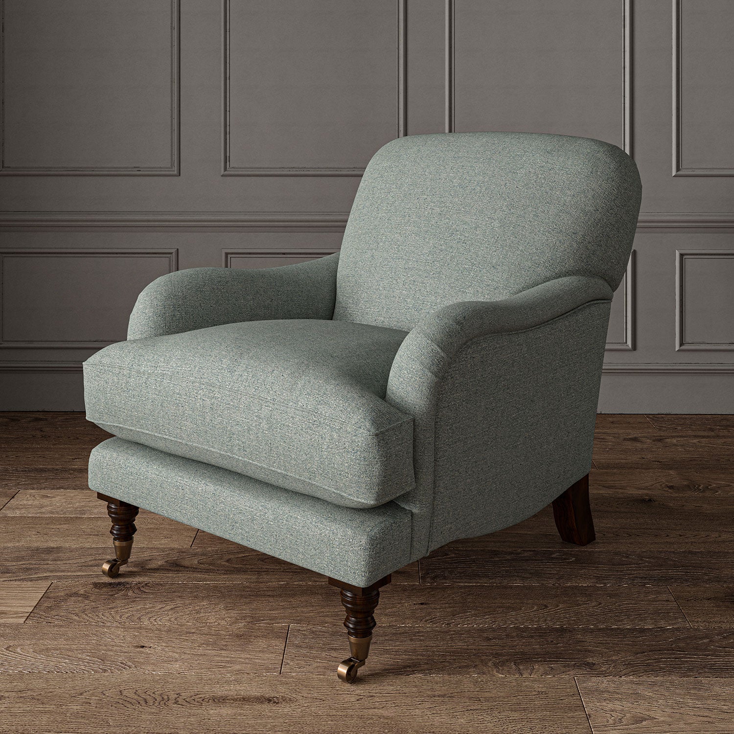 Woven blue coloured fabric on a chair