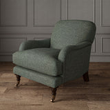 Woven Pewter coloured fabric on a chair