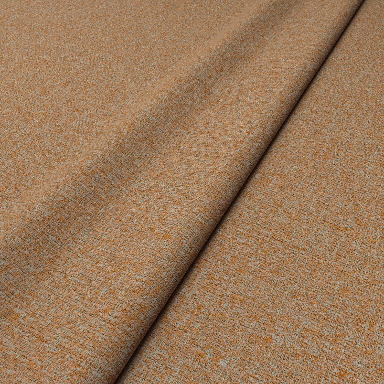 Woven orange coloured fabric sample