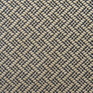 A woven fabric sample in blue and off-white featuring a trellis pattern.
