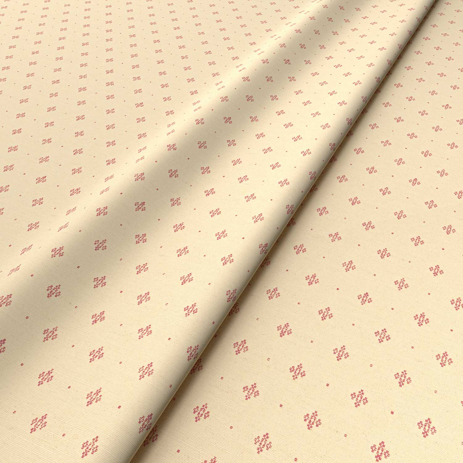 Sample of a cream woven fabric.