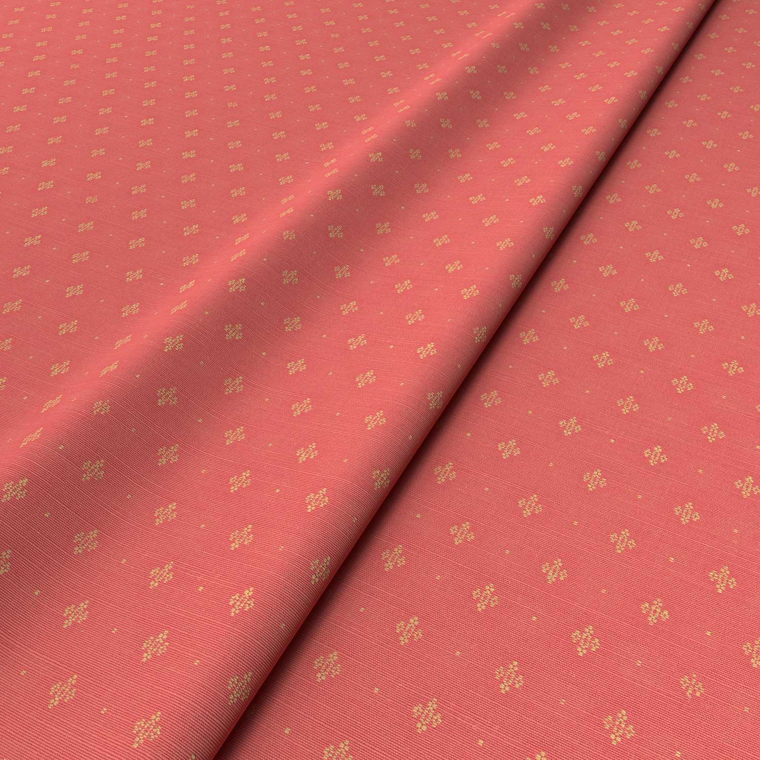 Sample of a red woven fabric.