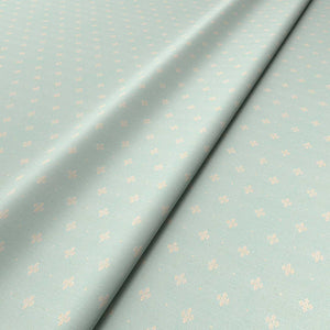 Sample of a blue woven fabric.