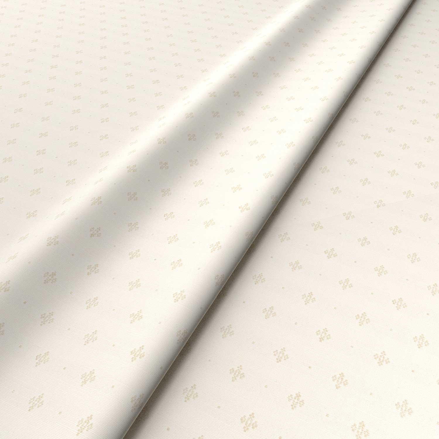 Sample of a white woven fabric.
