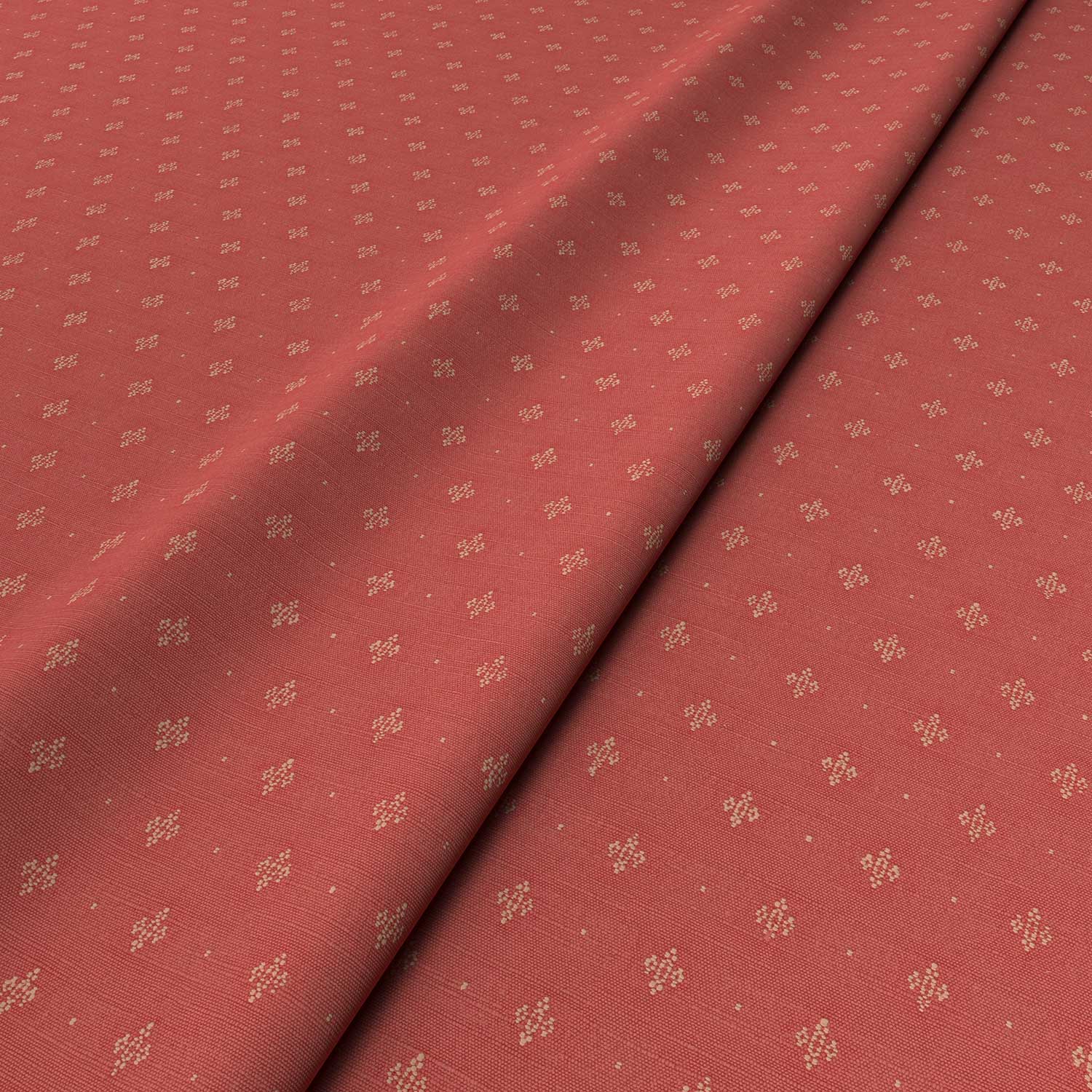 Sample of a red woven fabric.
