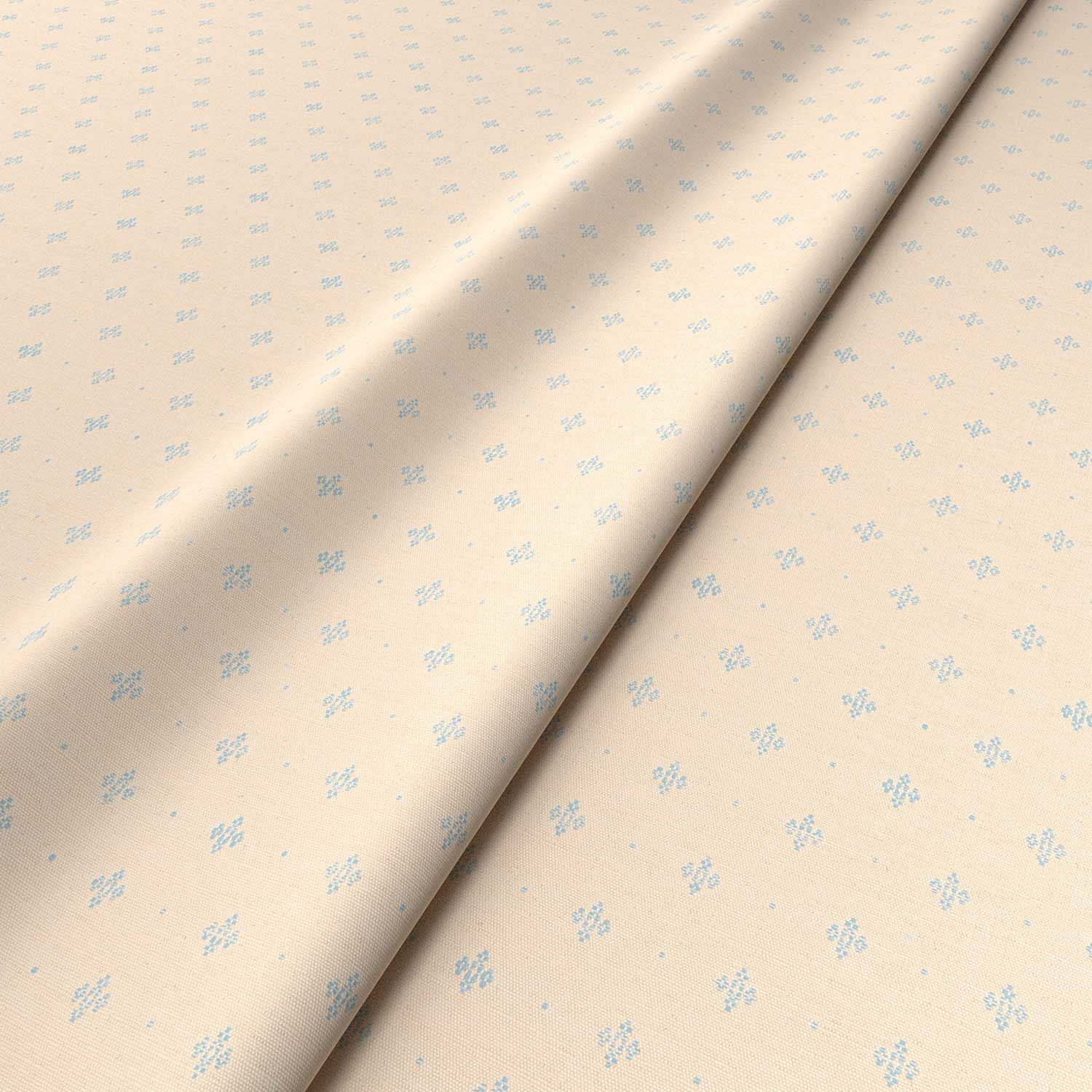Sample of a cream woven fabric.