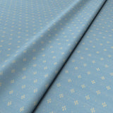 Sample of a blue woven fabric.