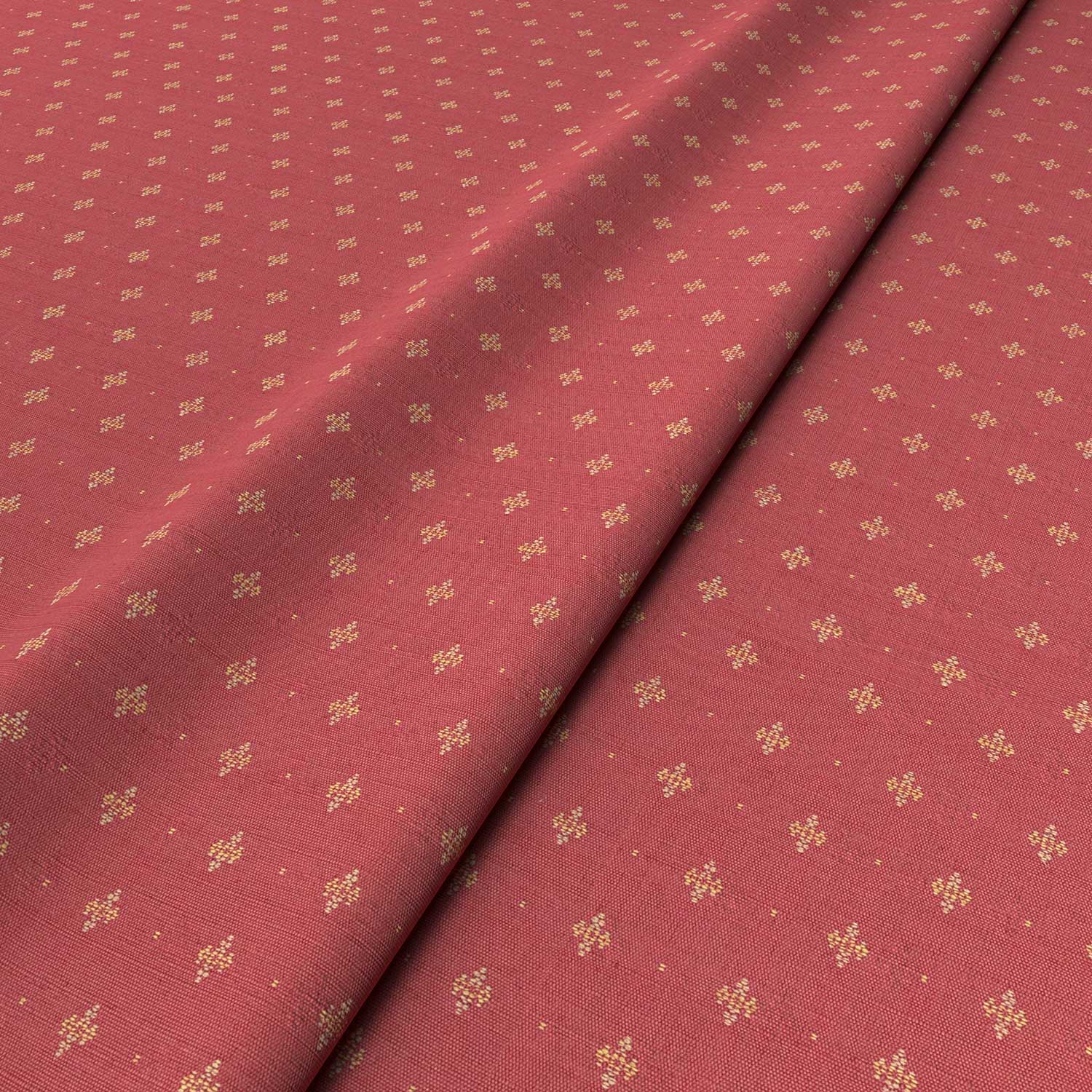 Sample of a red woven fabric.