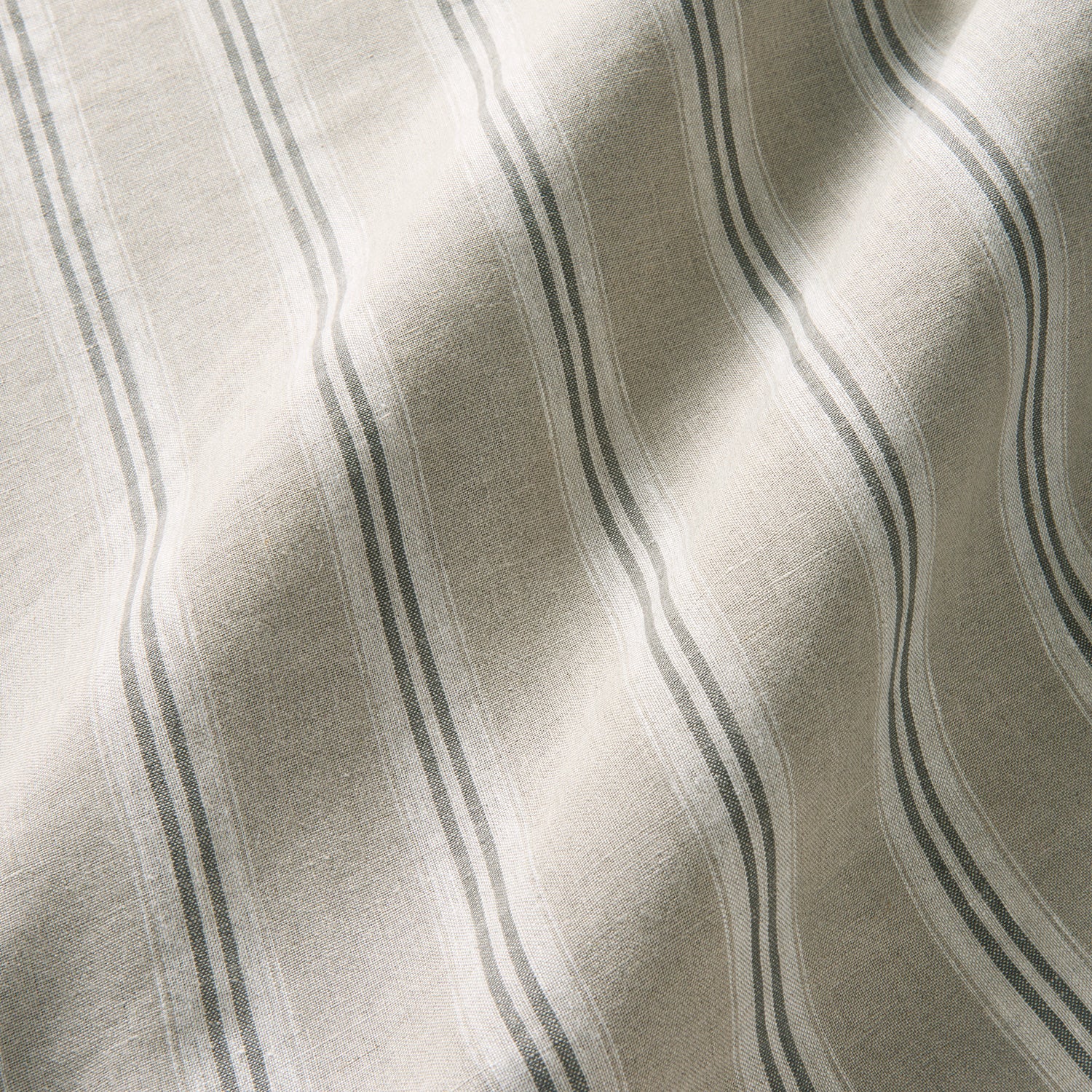 Classic stripe, perfect for casual-style linen curtains and blinds. Shown in Dove.