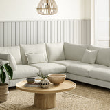 Sofa upholstered in Dove linen fabric