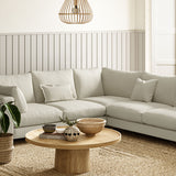 Sofa upholstered in Pearl Grey linen fabric