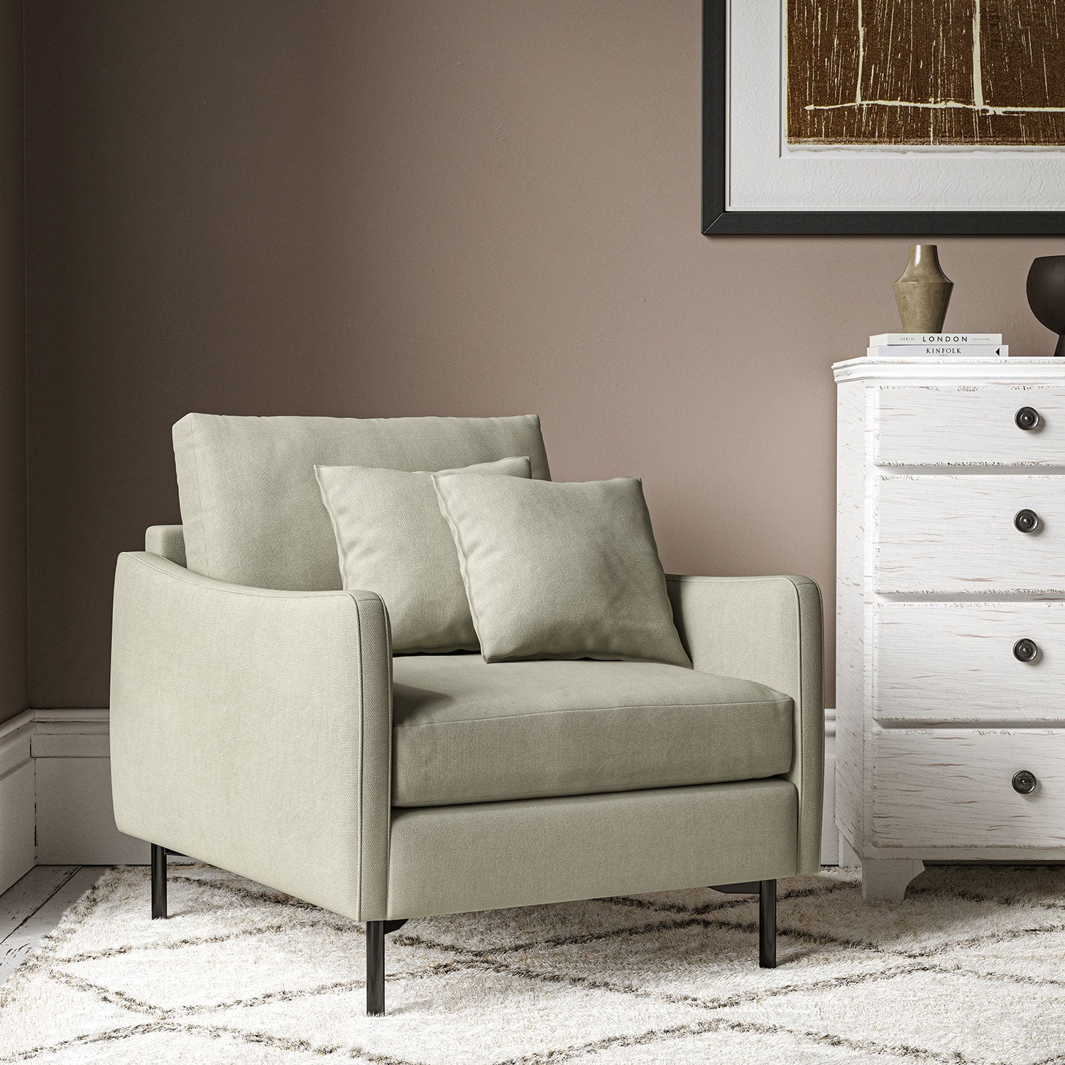 Chair upholstered in Hemp linen fabric