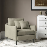 Chair upholstered in Taupe linen fabric