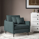 Chair upholstered in Slate linen fabric