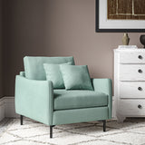 Chair upholstered in Ice Blue linen fabric