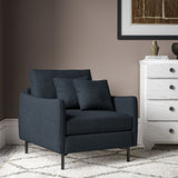 Chair upholstered in Midnight linen fabric