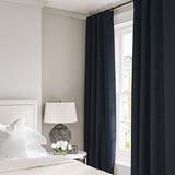 Linen curtain in Midnight