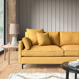 Sofa upholstered in Maize linen fabric