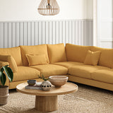 Sofa upholstered in Maize linen fabric