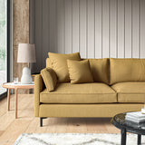 Sofa upholstered in Ochre linen fabric