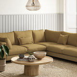 Sofa upholstered in Ochre linen fabric