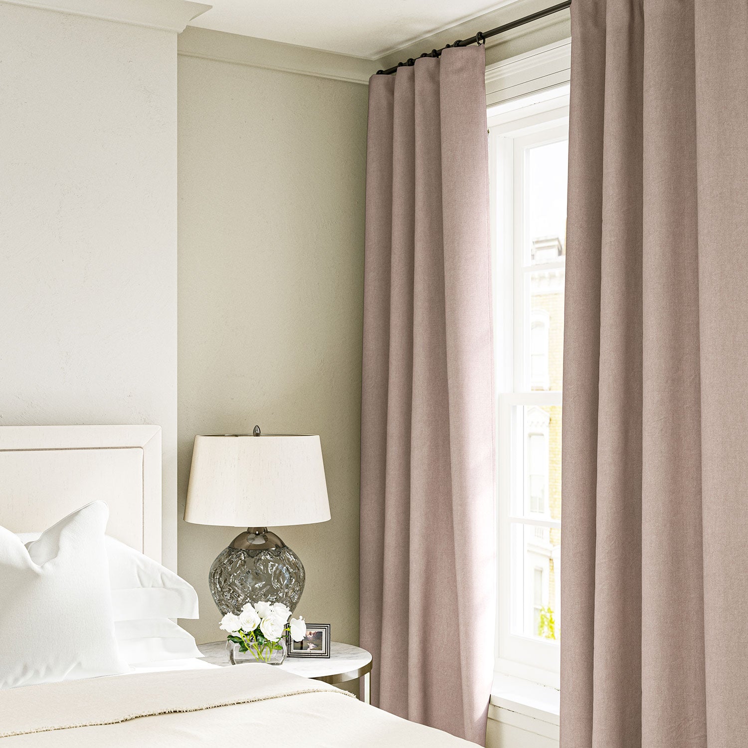 Linen curtain in Sorbet