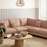 Sofa upholstered in Buff linen fabric