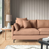Sofa upholstered in Honey Beige linen fabric
