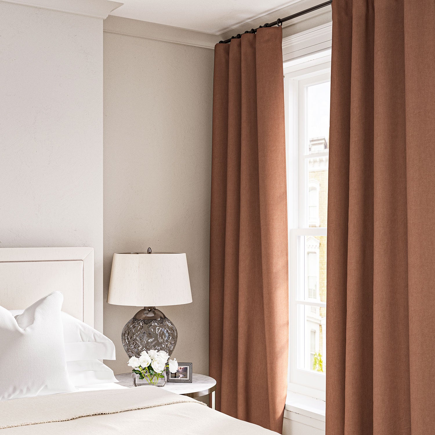 Linen curtain in Spice