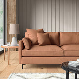 Sofa upholstered in Spice linen fabric