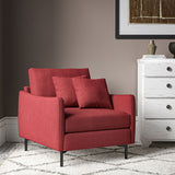Chair upholstered in Lipstick linen fabric