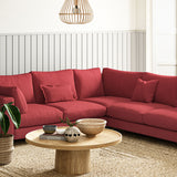 Sofa upholstered in Lipstick linen fabric