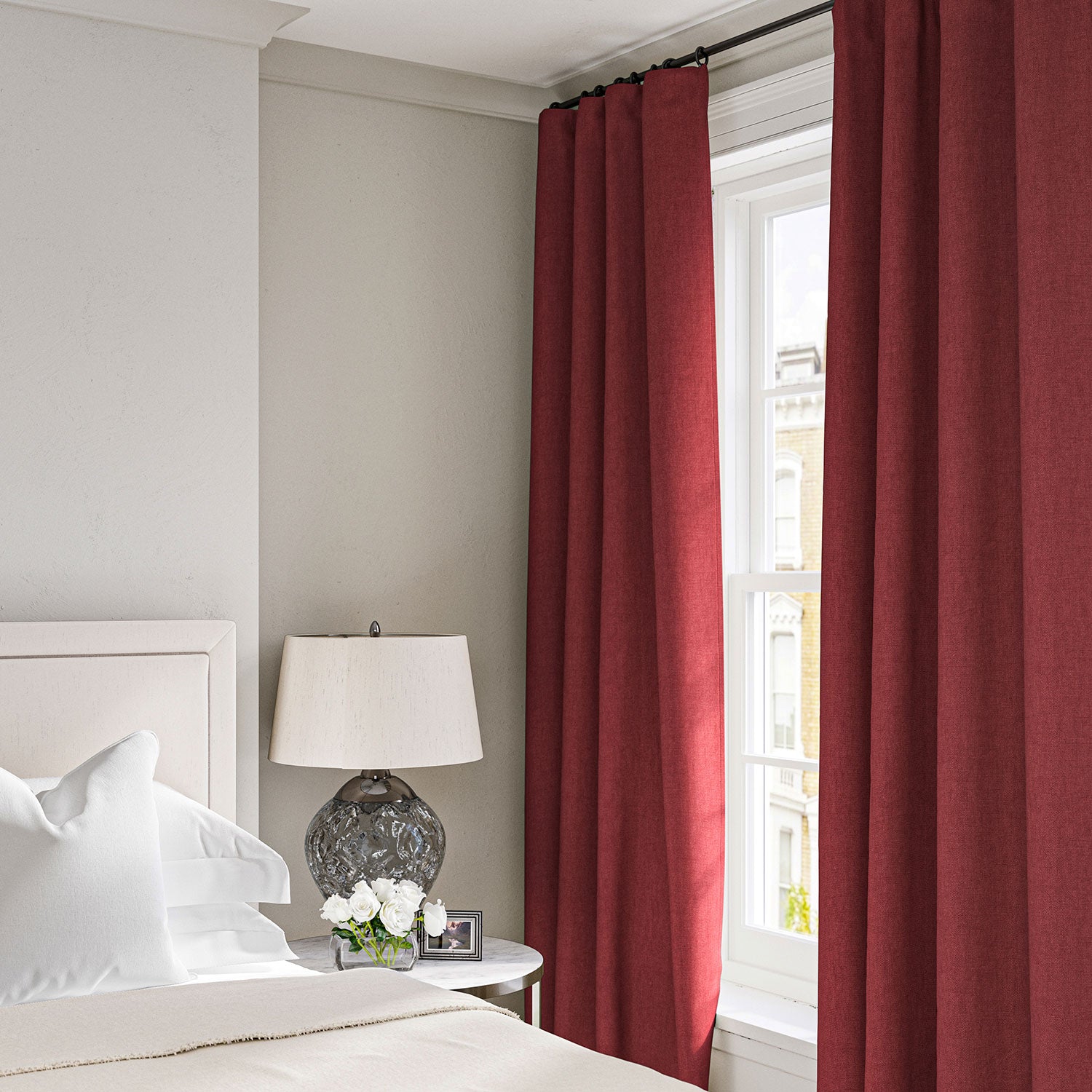 Linen curtain in Cherry